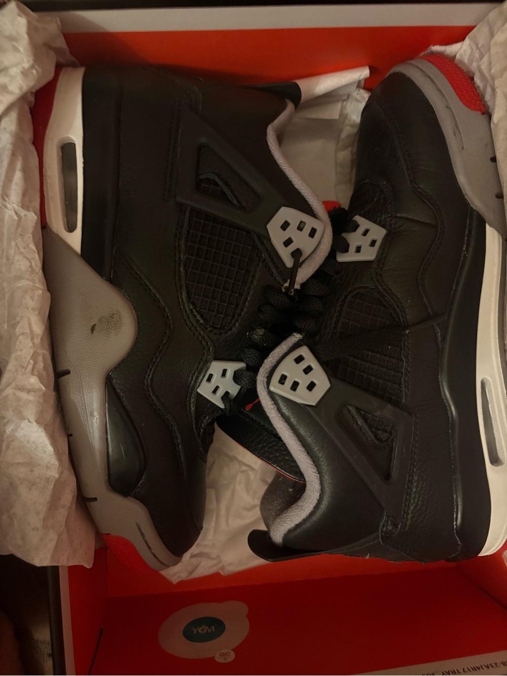 Air Jordan 4 Retro Black/Fire Red- Cement Grey